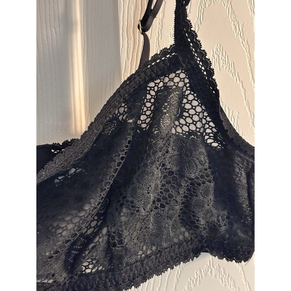 NWT‎ Aerie American Eagle Lace Bralette Size XL Black Adjustable Straps New - Picture 3 of 6